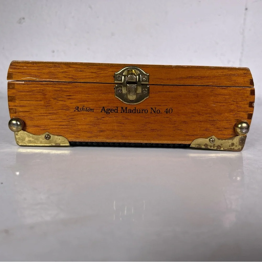 Women’s Wooden Cigar Box Purse Beaded Handle Fabric Monkey Print - Picture 6 of 10